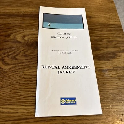 Alamo Rental Car , Rental Agreement Jacket Pamphlet  1995 - Image 1 of 3