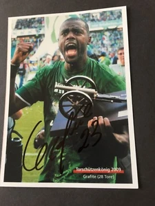 GRAFITE Torschützenkönig 2009 VFL Wolfsburg signed Foto 13 x 18 Autogramm  - Bild 1 von 1