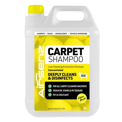 AIRSENZ Carpet Shampoo Extraction Cleaner Pet Odour Remover WOOL CHILD SAFE Citrus Lemon