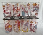 COMPLETE SET of 8 Vintage Walt Disney’s CINDERELLA 4-5/8" Drinking Glasses VGC