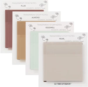 Pastel Transparent Sticky Notes, 4 Packs 3X3 Inch See through Annotating Sticky - Picture 1 of 9
