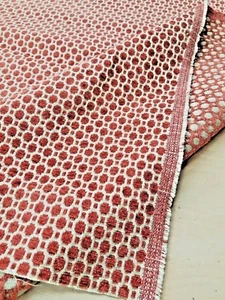 Ziegelfarbe geometrisches Muster rot/hellbraun samtig Stoffrest 2 Yrd 30" L x 54" - Bild 1 von 6