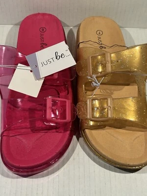 Sandálias femininas Jelly Bean plataforma deslizante geléia glitter encaixe apenas seja NOVO - Imagem 1 de 4