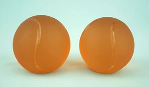 La Murrina Pair paperweights Murano glass sandblasted orange Tennis balls 1900 - Picture 1 of 24