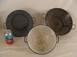 3 coladores coladores de cocina de granito antiguos - Imagen 1 de 10