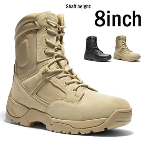 Hombres Botas de Trabajo Tácticas Militares Senderismo Motocicleta Botas de Combate Zapatos 8-13 - Imagen 1 de 20