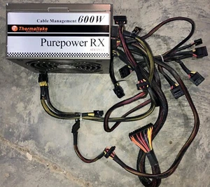 Thermaltake Purepower RX 600A 600 Watt Retro Modular Power Supply W0144RU TESTED - Picture 1 of 3