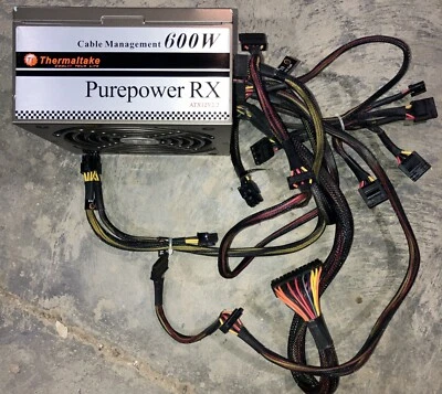 Thermaltake Purepower RX 600A 600 Watt Retro Modular Power Supply W0144RU TESTED - Image 1 of 3