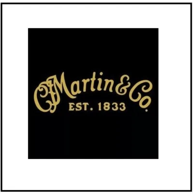 CATATONIC IGUANA Old Gold or Bright Gold Martin Guitars Logo Decal 8” Black White