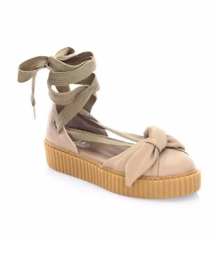 Puma FENTY Rihanna Womens Leather Strappy Lace Up Sandals Creepers Beige $140 - Image 1 of 4