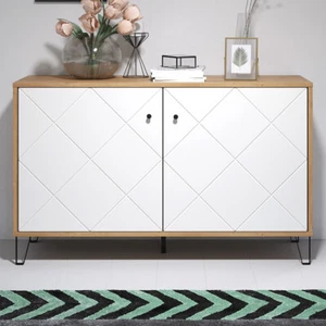 trendteam Sideboard Kommode Anrichte Schrank Touch Artisan Eiche Weiß 123 x 76cm - Bild 1 von 6