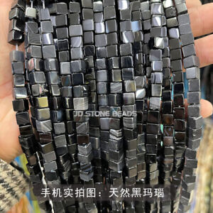6mm Cube Aventurine/Agate/Jade/Crystal Gems Loose Beads (1 Strand 58pcs Beads)
