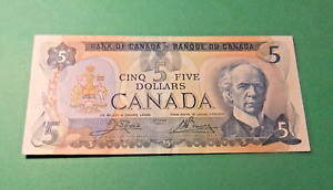 1979 Canada 5 Dollar SALMON FISHING Banknote - VF25