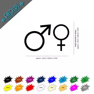 Calcomanía de letrero de inodoro para caballeros y damas "Marte" y "Venus" | 22 cm de alto | en 16 colores av - Imagen 1 de 17