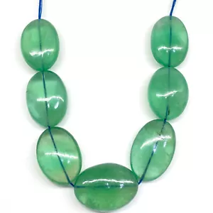 6 Pcs Natural Fluorite 26.5-30mm Oval Drilled Beads Loose Untreated Gemstones - Picture 1 of 19