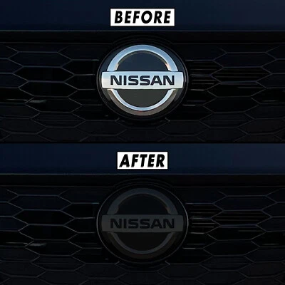 FOR 20-25 Nissan Sentra Front Emblem SMOKE Precut Vinyl Tint Overlays - Image 1 of 4