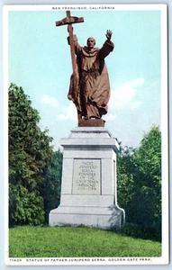 San Francisco California Father Junipero Serra Golden Gate Park Postcard - Picture 1 of 2