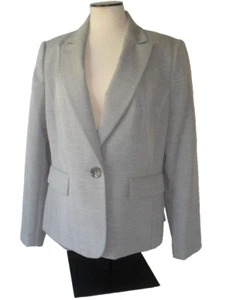 Chaqueta de Vestir Le Suit Blazer Un Botón Gris 10 Nueva - Imagen 1 de 20