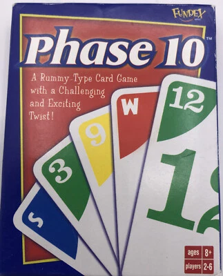 PHASE 10 CARD GAME-FUNDEX 2001 Rummy Type Game w/a Challenging & Exciting Twist - Image 1 of 3