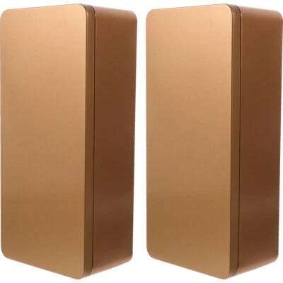 2PC Weißblech-Box Metall-Aufbewahrungsdosen, Teebehälter, rechteckig, mit Deckel - Bild 1 von 4