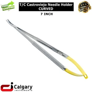 Dental Surgical Instruments TC Castroviejo Needle Holder Curved Forcep 7" - Bild 1 von 3
