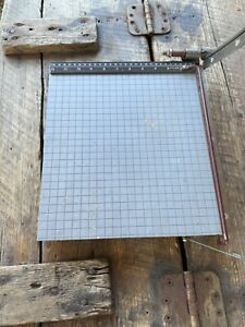 Vintage Ingento 1132  Paper Cutter 12 inch. Sharp. Wood and Iron.