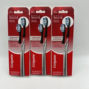 Colgate Optic White Toothbrush W/ 2 Replacement Heads 3 Pack - Picture 1 of 5