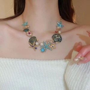 Sweet Marine Style Nekclace Earrings Exquisite Beach Jewelry Vacation - Picture 1 of 14