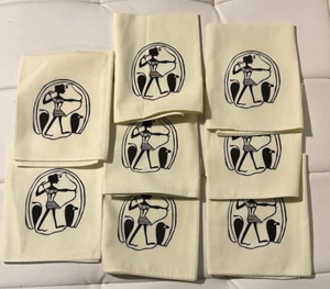 Vintage Rare 1970s  Egyptian Handmade Cotton Napkin Set Of 8 - 15.5" x 14" - Picture 1 of 4