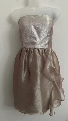 Vestido de cóctel para mujer Calvin Klein talla 10 lentejuelas champán noche fiesta vestido Foto 1 de 4