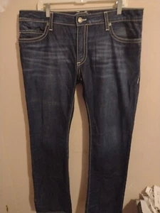 Robin's Jeans Pocket Flap Blue Jeans Size 38x36 Made in USA Straight Leg - Picture 1 of 13