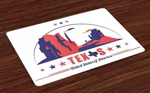 Texas Star Placemats Set of 4 by Ambesonne Washable Fabric Place Mats - Picture 1 of 66