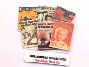 1:12 Scale Doll House Miniature Sheet Music x 6 (World war 2) set C. - Picture 1 of 18