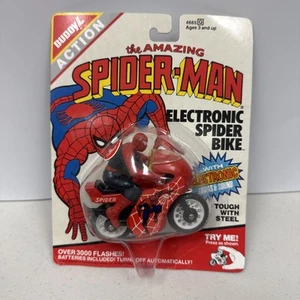 Vintage Spider-Man Electronic Spider Bike Buddy L Marvel Avengers Rare MOC 1990 - Picture 1 of 2