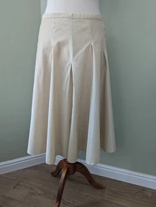 Monsoon Pale Gold Joss Midi Silk & Cotton A Line Skirt Size 18 New with tags - Picture 1 of 10