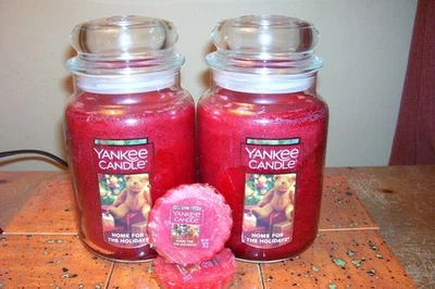 Yankee Vela 22oz JARRO HOGAR PARA LAS FIESTAS + 2 TARTAS Foto 1 de 4