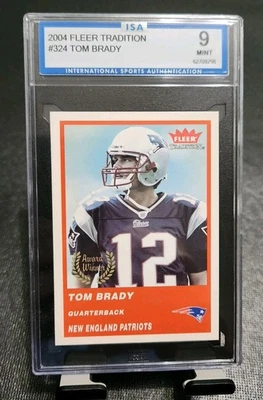 TOM BRADY - 2004 FLEER TRADITION #324 - RED AWARD WINNER - ISA 9 MINT- PATS/BUCS - Image 1 of 2