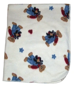 Welcome World BJT Blue Jean Teddy Fleece Bear Panda Baby Blanket Heart Stars - Picture 1 of 1