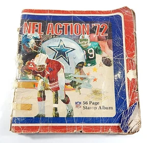 Juego completo de colección de acción Sunoco NFL 1972 en álbum Staubach Namath - Imagen 1 de 7