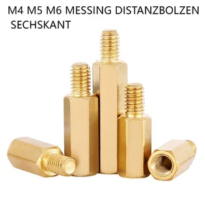 Messing Distanzbolzen Sechskant Abstandhalter Innen-Außengewinde PCB M4 M5 M6 - Picture 1 of 74