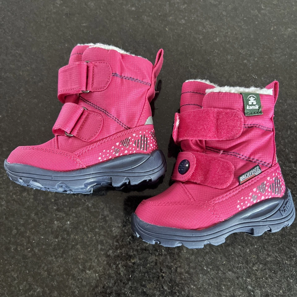 Kamik Boots Size 6 Girls Toddler Winter Waterproof Sherpa Lined Warm Hiking Pink - Image 1 of 4