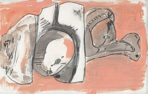 SURREALISM Oil Painting ABSTRACT SCULPTURE DESIGN - Picture 1 of 2