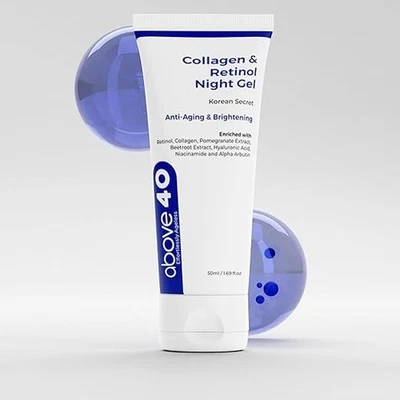 Above 40 Korean Glass Skin Night Gel Cream for Men & Women | With Collagen, Reti - Image 1 of 4