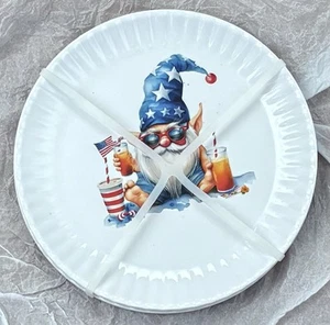 Juego de 4 platos de cena American Gnomies 4 de julio multicolor 10,3" - Imagen 1 de 5
