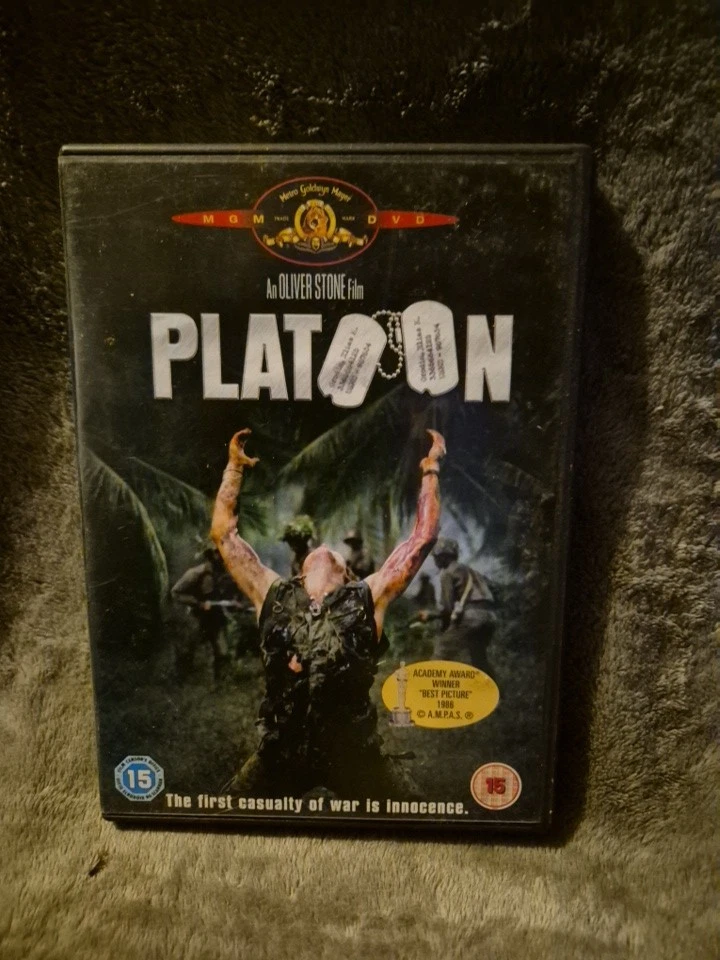 Platoon 1986 DVD PAL, Willem Dafoe, Keith David, Oliver Stone Vietnam War 1960s - Image 1 of 4