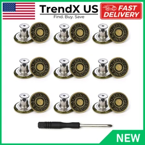 Jeans Buttons Replacement, Instant No Sew Buttons for Pants with Tool,17MM - Bild 1 von 5