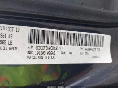 Dodge Dart 2013 usado OEM caja de fusibles 68171617AE 107 k millas - sin garantía Foto 1 de 4