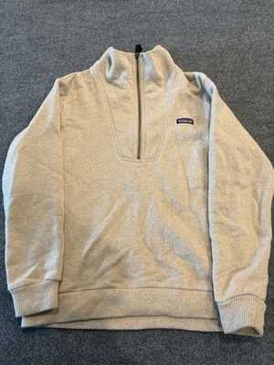 Patagonia Woolie Fleece Pullover Mens L Oatmeal 1/2 Zip Wool Blend Outdoor KE4 - Image 1 of 4