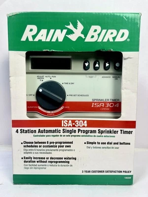 Rain Bird ISA304 4 estaciones automático programa único rociador temporizador nuevo/caja abierta Foto 1 de 4