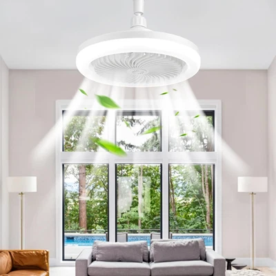 Lampadario Con Ventilatore Da Soffitto, E27 Ventilatore Da Soffitto Con Luce E T - Immagine 1 di 4